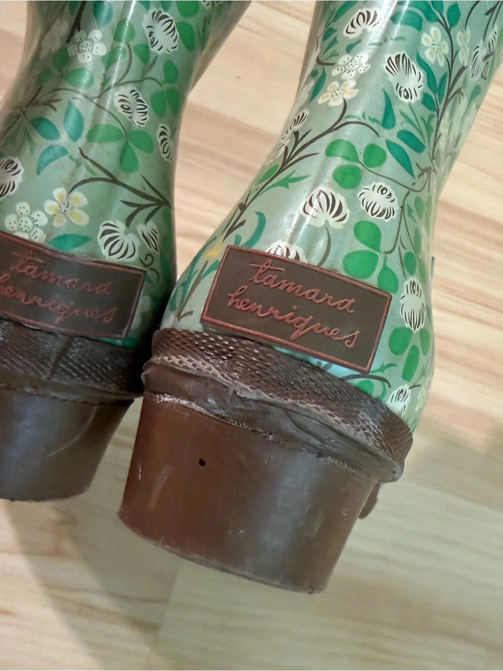 Tamara Henriques - Green Floral Western Rain Boots
